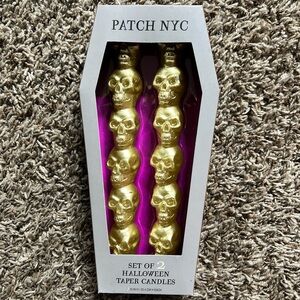 Patch NYC Gold Skull Taper Candles